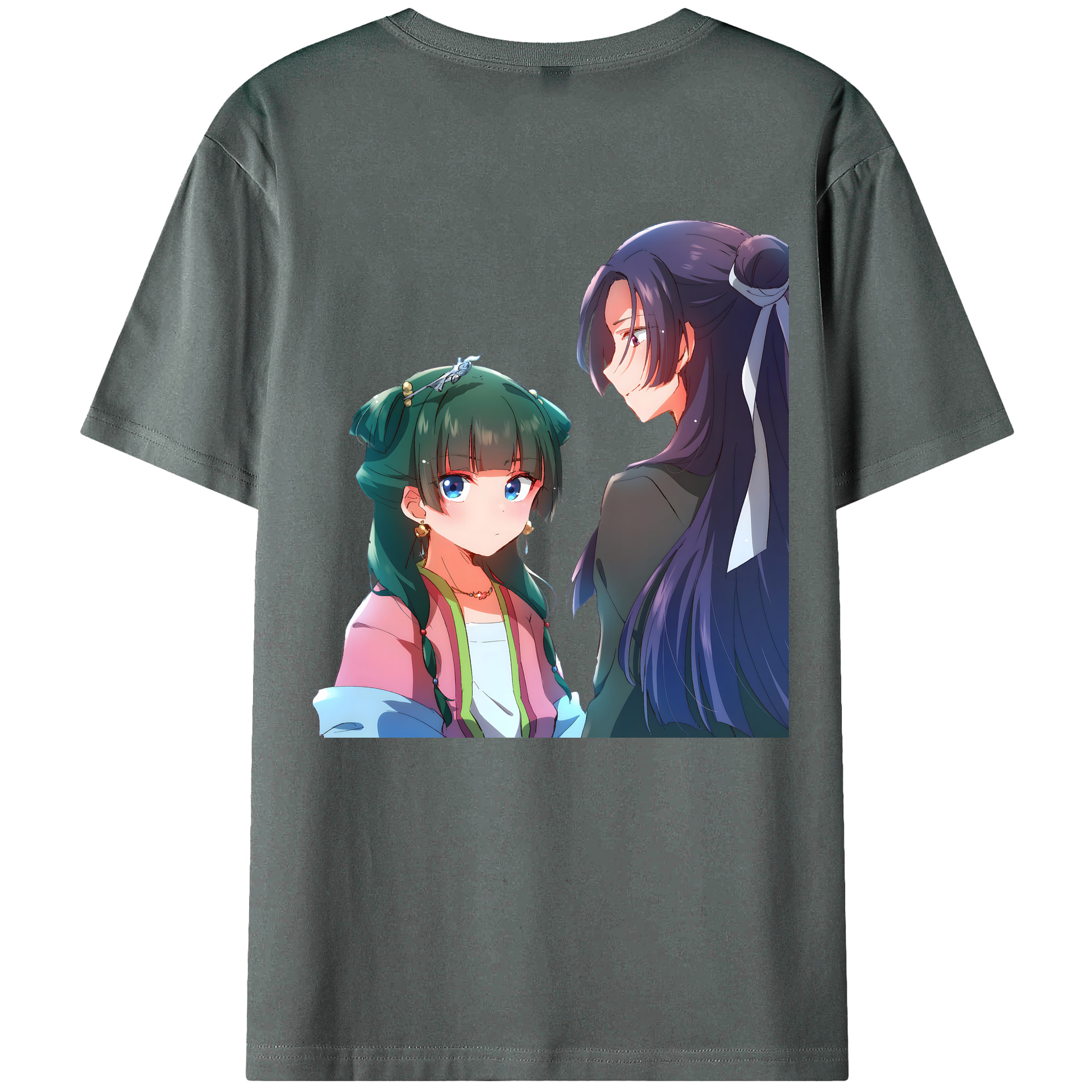 （画像用） 薬屋のひとりごと The Apothecary Diaries 綿100％ メンズ半袖Tシャツ（バックプリント） 通気性